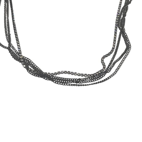 Paparazzi Jewelry Sleek & Destroy Multilayer Black Necklace & Earrings For Women - Picture 4 of 12